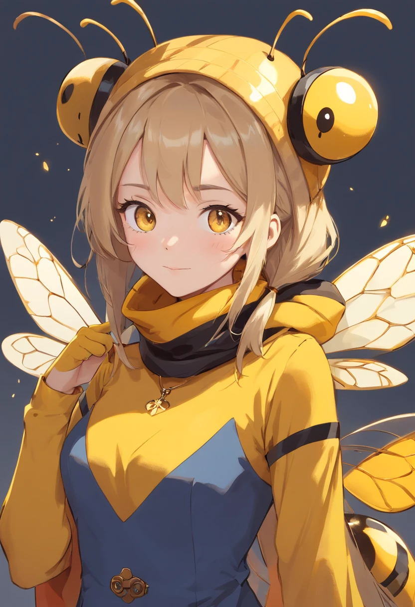 ((foto crua)), ((obra-prima)), Anthropomorphic humanoid honey bee wearing formal clothes, serious, four arms, antennae, neck warmer