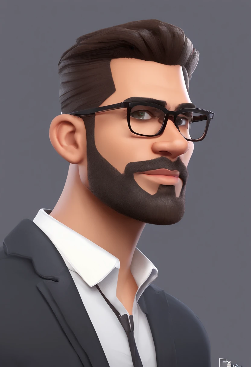 Personagem de desenho animado de um homem treinando perna na academia, cabelos pretos e uma camisa cinza, um personagem animado,  Caractere estilizado, animation style rendering, 3D estilizado, Arnold Maya render, 3 d render stylized, toon render keyshot, Personagem 3D, Personagem 3D, 3d rendering stylized, 3 d character render, personagem de desenho animado, Personagem de close up, Pose de personagem, (Estilo Pixar) (master part:1.2) (Bokeh) (best quality) (pele detalhada) (textura detalhada) (8k) (argila) (Cinematic lighting) (foco nítido，Senta e vaza a parte superior do corpo