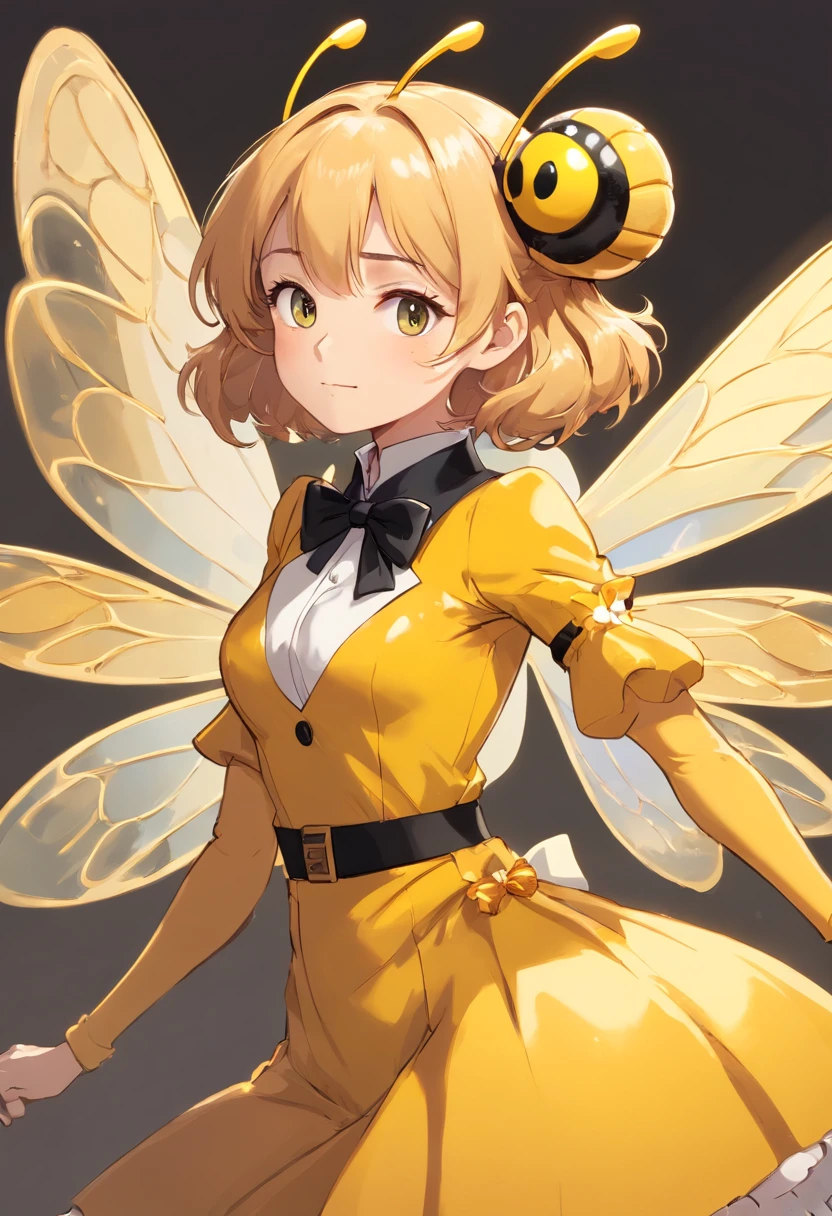 ((foto crua)), ((obra-prima)), Anthropomorphic humanoid honey bee wearing formal clothes, antennae, four arms