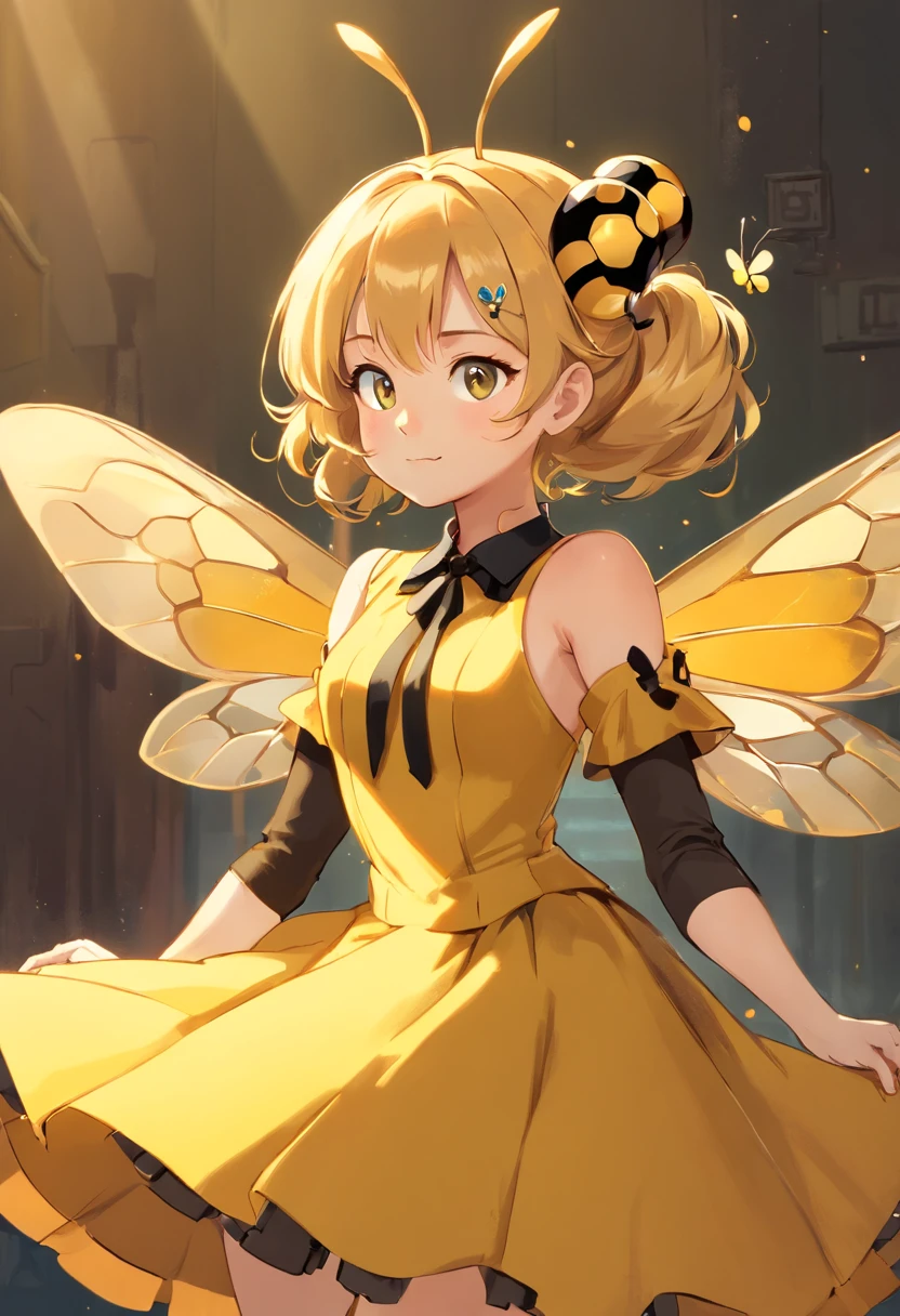 ((foto crua)), ((obra-prima)), Anthropomorphic humanoid honey bee wearing formal clothes, antennae, four arms, androgynous