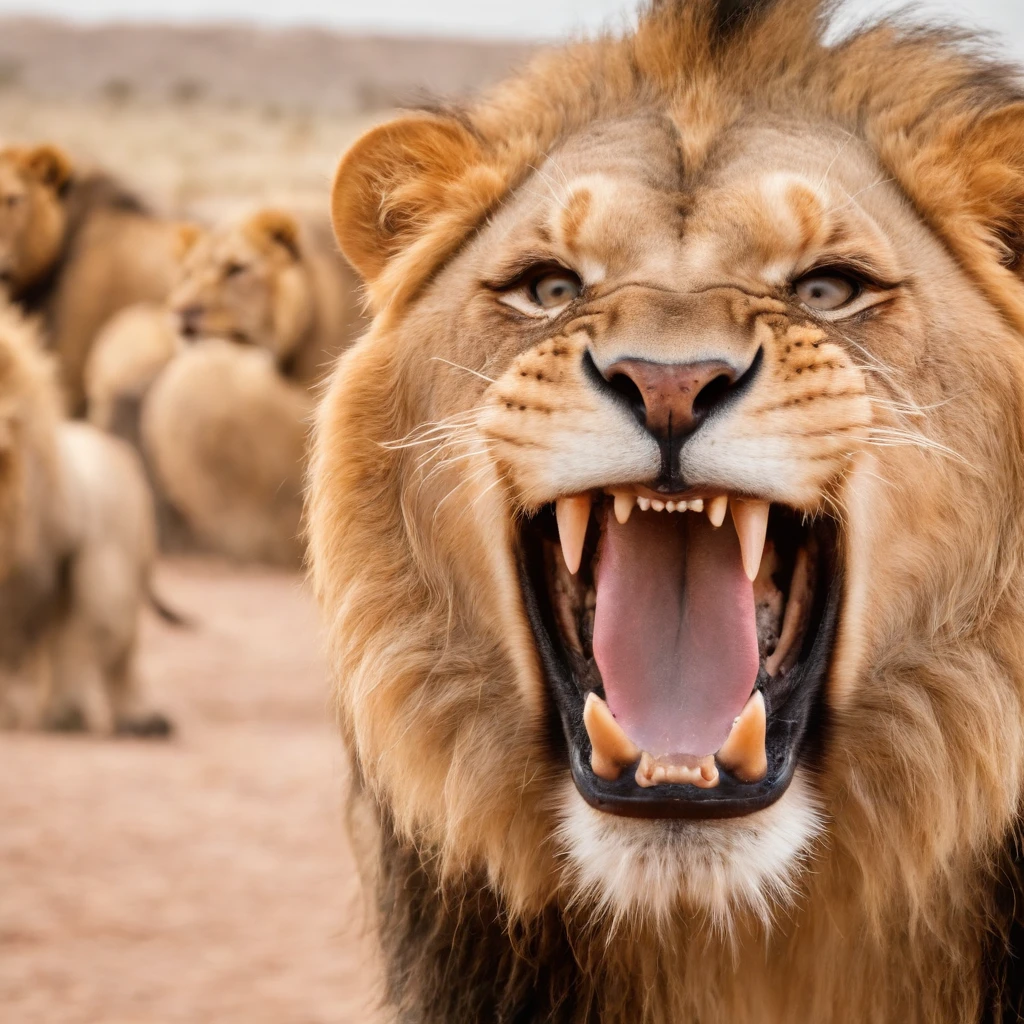 Guapo blogger indio para el cuidado de la piel, Piel radiante impecable, piel radiante, Beautiful smile taking selfie with a pride of angry lions, En el desierto, Go Pro 4 camera angle