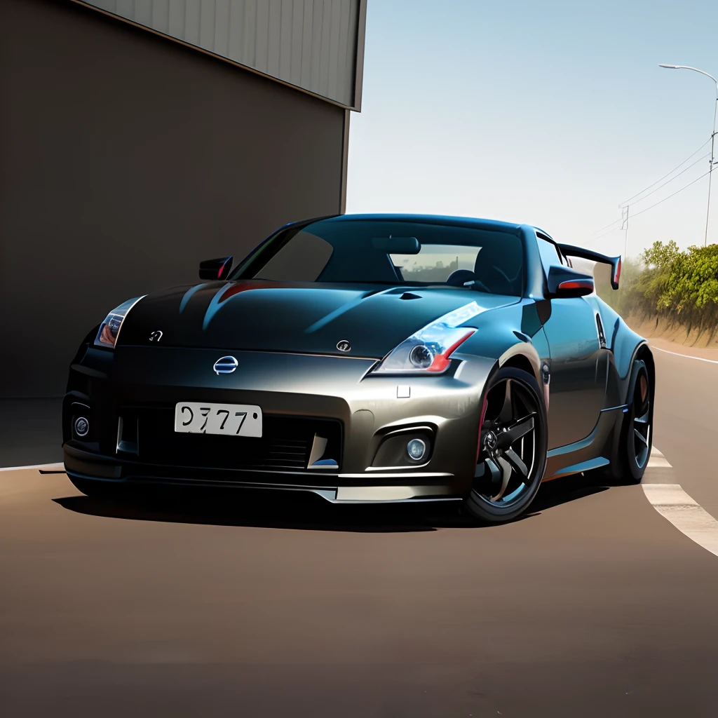 Nissan 350z, preto, qualidade na textura, ultra realismo
