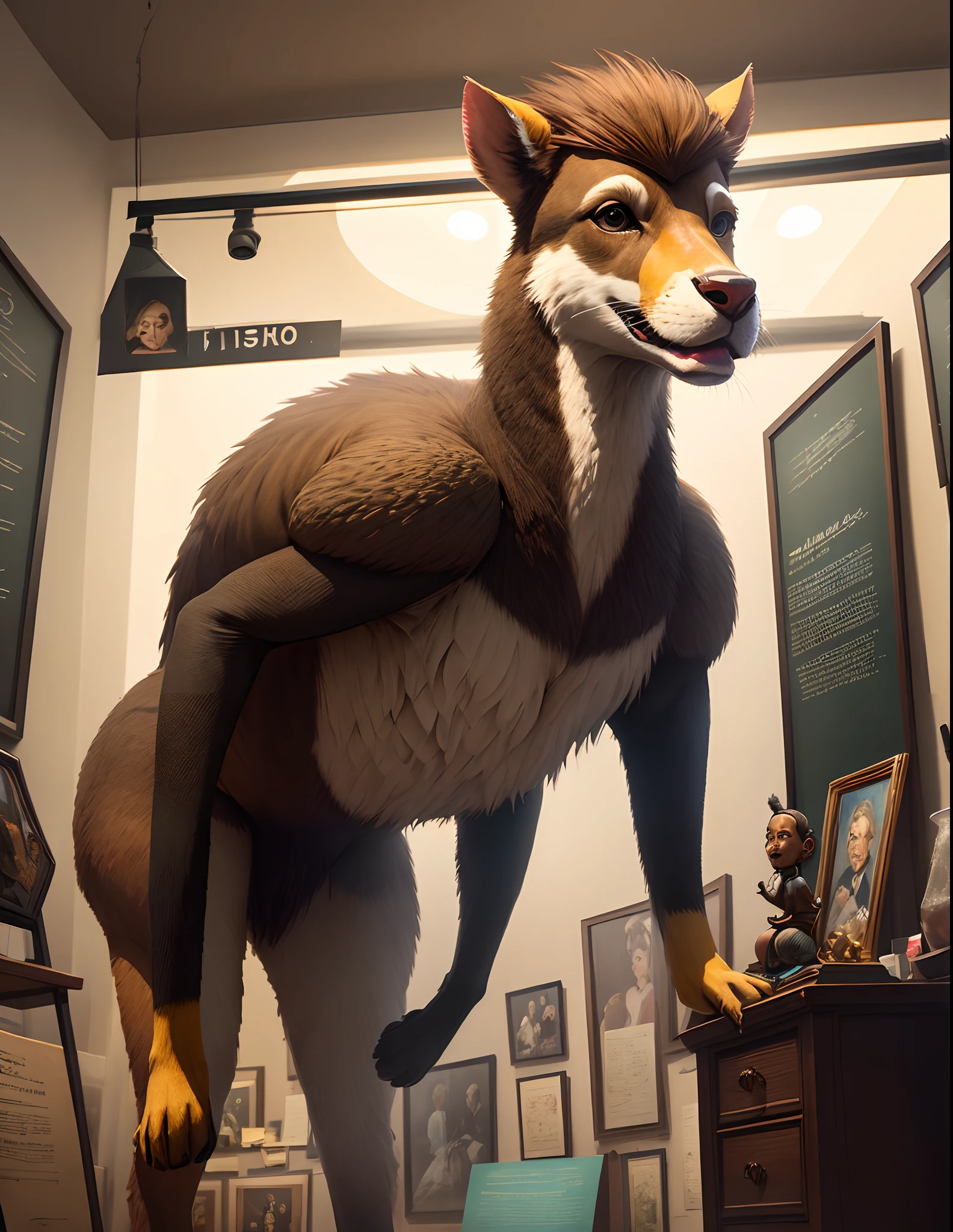(detailed, Realistic), detailed background, BREAK ((Smooth Marble skin, Marble petrification)), Standing, Male, Anthro, Bunny, digitigrade, bunny feet, long bunny ears, Large bunny face, eyeless, scared, Art museum background, BREAK (best quality, 4k, 2k, (intricate:0.9), (high detail:1.4), subsurface scattering)