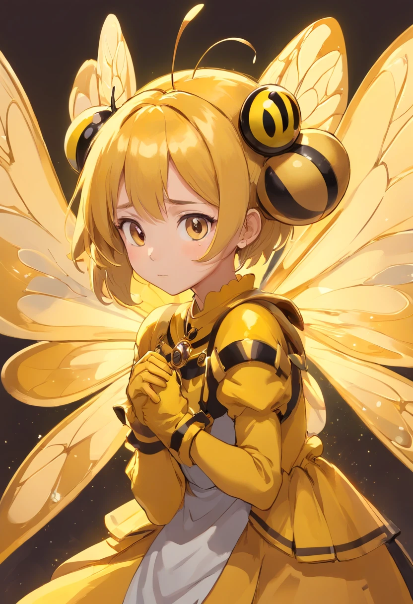 ((foto crua)), ((obra-prima)), Anthropomorphic humanoid honey bee wearing regal clothes, antennae, four arms, androgynous, bowing