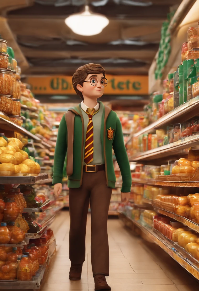 Harry Potter
em um supermercado, fundo branco, barnet, tom, estilo Pixar, ....3d, desenho animado, rosto detalhado, asymmetrical 16k