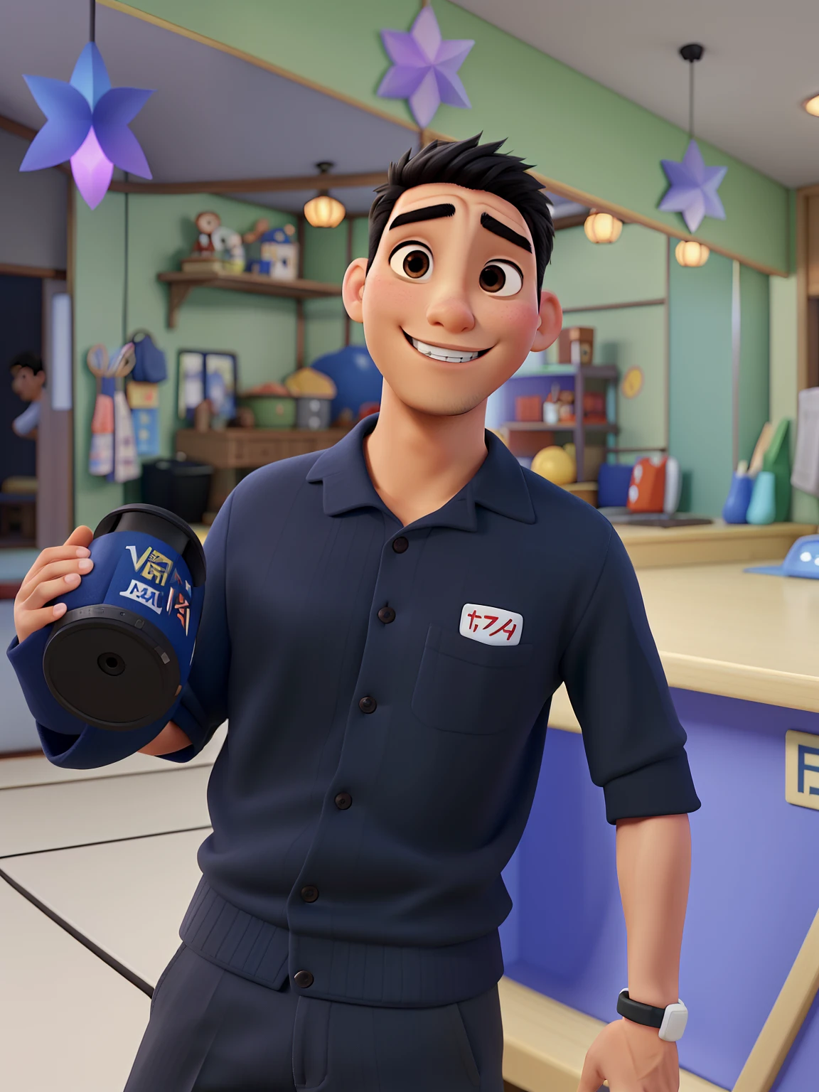 A Japanese mixed-race man Disney pixar style, alta qualidade, melhor qualidade