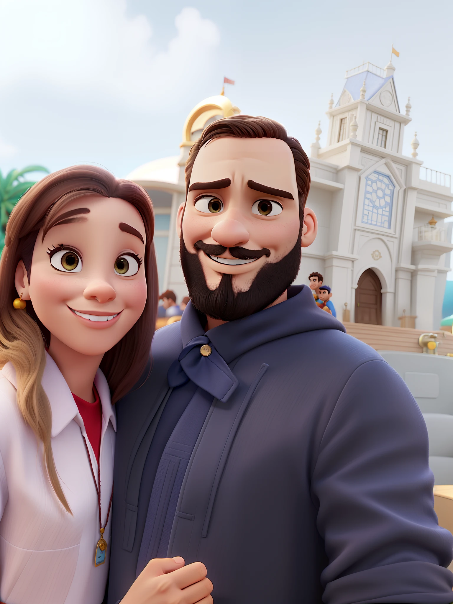 casal homem e mulher no estilo Disney Pixar, alta qualidade, melhor qualidade