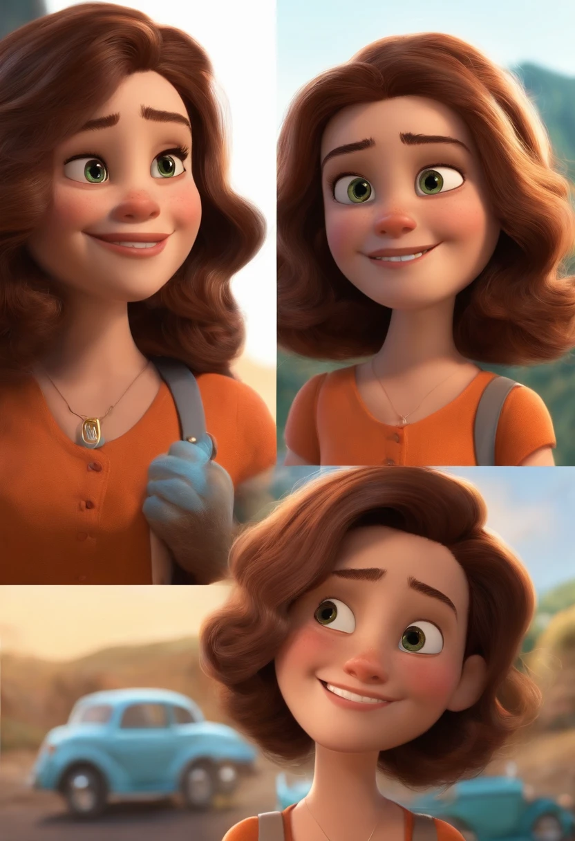 Criar um personagem no estilo pixar dentro de um jaleco de dentista. personagem pele clara, cabelo curto castanho claro, without glasses, rosto jovem