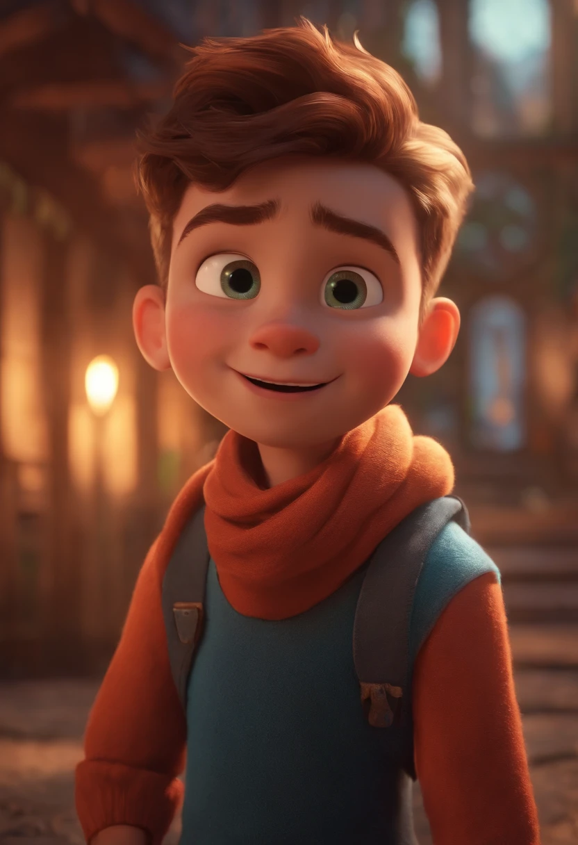 Image of a boy for a story in a YouTube video in Pixar format, He's the little allabester, He's the class leader, He's outgoing, Playful and gets up for a lot of things