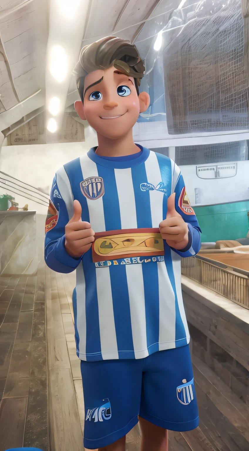 um garoto moreno estilo disney pixar, alta qualidade, melhor qualidade