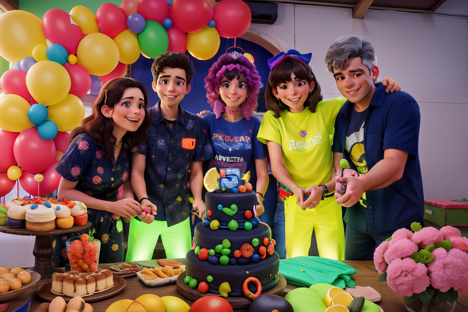 Festa de aniversario neon