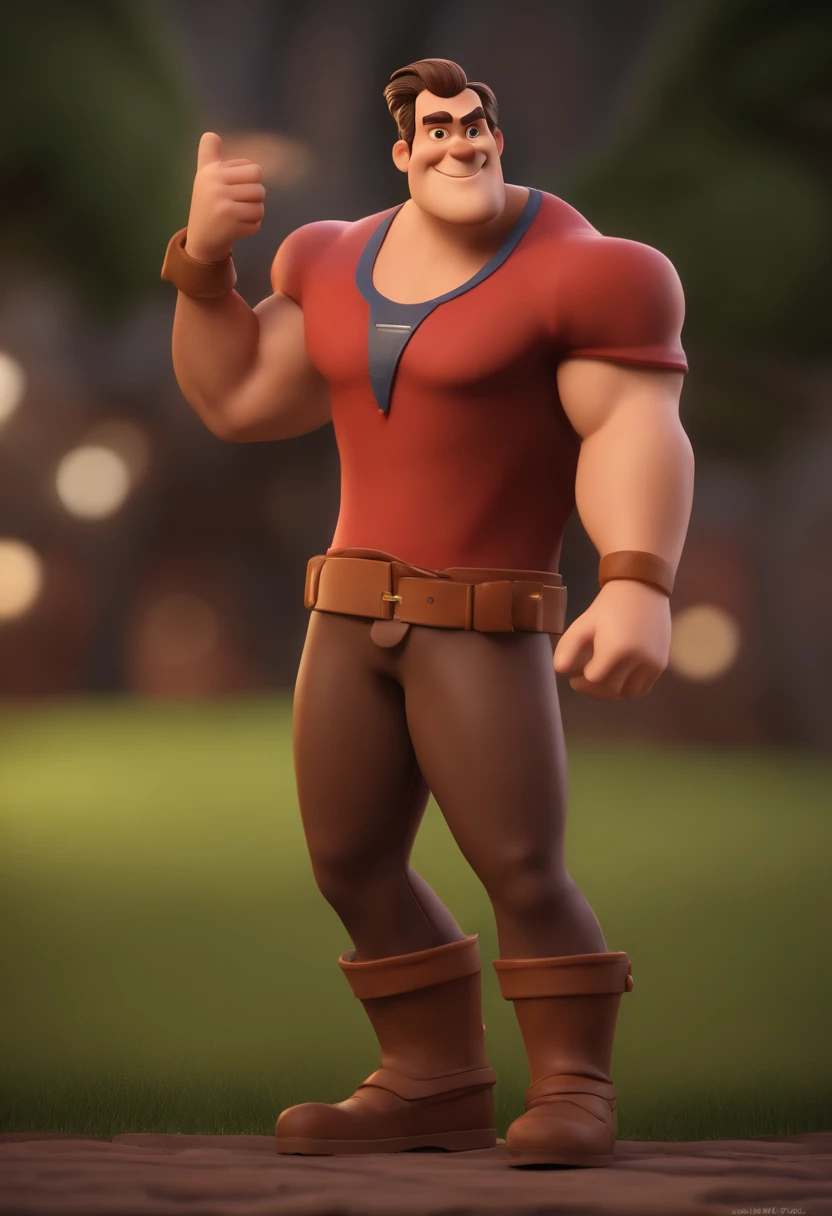 Personagem de desenho animado de um homem sem camisa, um personagem animado, Caractere estilizado, animation style rendering, 3D estilizado, Arnold Maya render, 3 d render stylized, toon render keyshot, Personagem 3D, Personagem 3D, 3d rendering stylized, 3 d character render, personagem de desenho animado, Personagem de close up, Pose de personagem, (Estilo Pixar) (master part:1.2) (Bokeh) (best quality) (pele detalhada) (textura detalhada) (8k) (argila) (Cinematic lighting) (foco nítido)