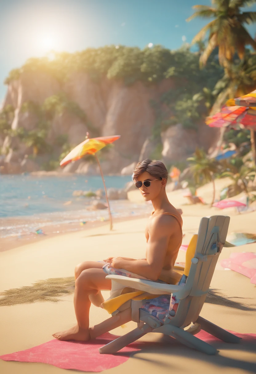 Taehyung e eu na praia