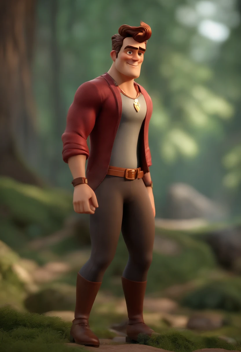 personagem dos desenhos animados de um homem com cabelos pretos e com um topete, e vestido com uma camisal vermelha, animation character, Caractere estilizado, animation style rendering, 3D estilizado, Arnold Maya render, 3 d render stylized, toon render keyshot, Personagem 3D, Personagem 3D, 3d rendering stylized, 3 d character render, personagem de desenho animado, Personagem de close up, Pose de personagem, (Estilo Pixar) (master part:1.2) (Bokeh) (best quality) (pele detalhada) (textura detalhada) (8k) (argila) (Cinematic lighting) (foco nítido