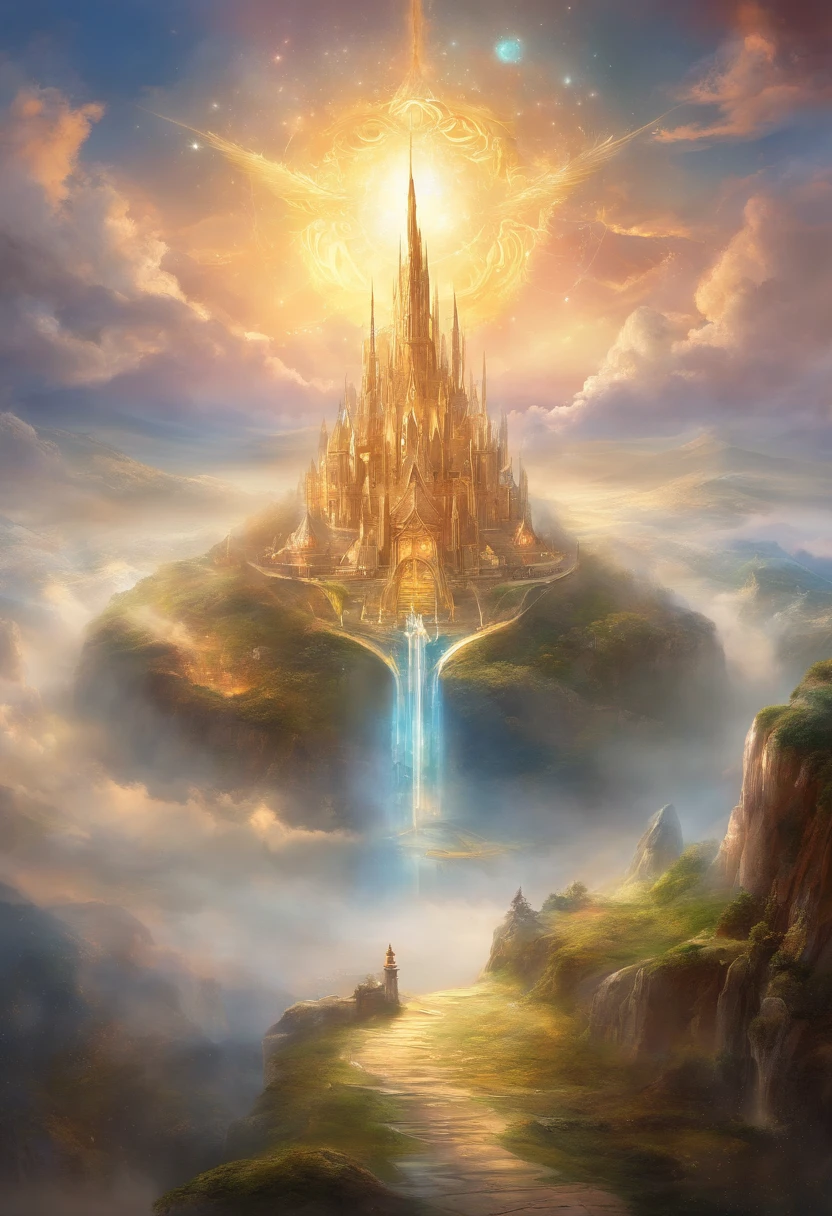 Kingdom in Heaven, celestial, ouro e prata, brilho, divindade, nuvens, sol,