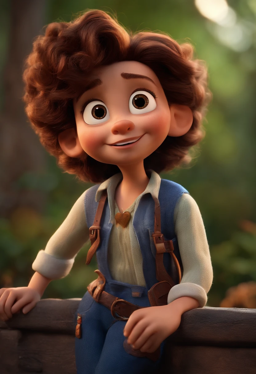 personagem de desenho animado estilo Disney Pixar, Personagem de close up, Pose de personagem, (Estilo Pixar) (master part:1.2) (Bokeh) (best quality) (pele detalhada) (textura detalhada) (8k) (argila) (Cinematic lighting). without glasses