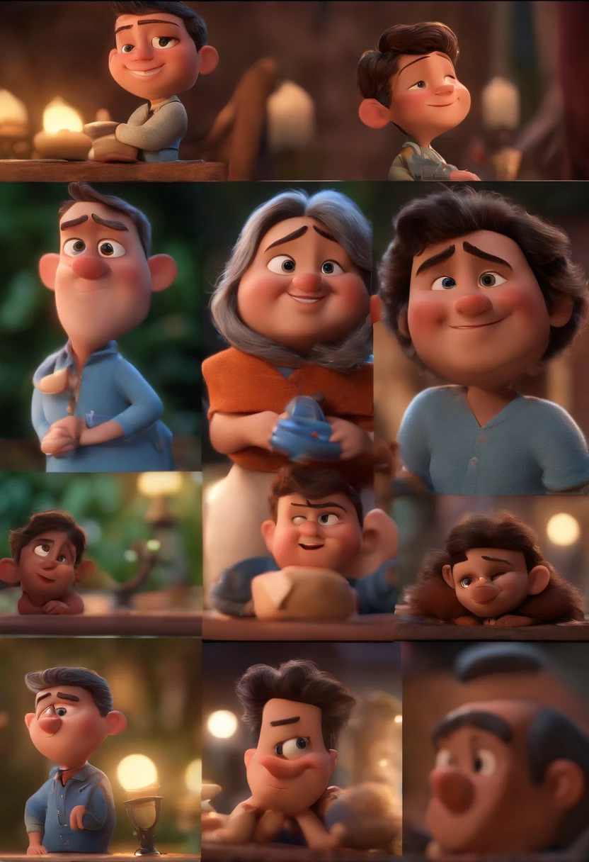 personagem de desenho animado estilo Disney Pixar, Personagem de close up, Pose de personagem, (Estilo Pixar) (master part:1.2) (Bokeh) (best quality) (pele detalhada) (textura detalhada) (8k) (argila) (Cinematic lighting). without glasses