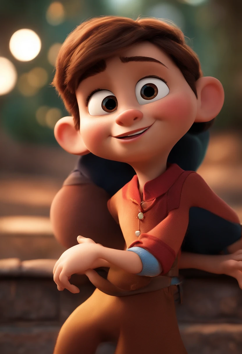 personagem de desenho animado estilo Disney Pixar, Personagem de close up, Pose de personagem,  (Estilo Pixar) (master part:1.2) (Bokeh) (best quality) (pele detalhada) (textura detalhada) (8k) (argila) (Cinematic lighting). without glasses