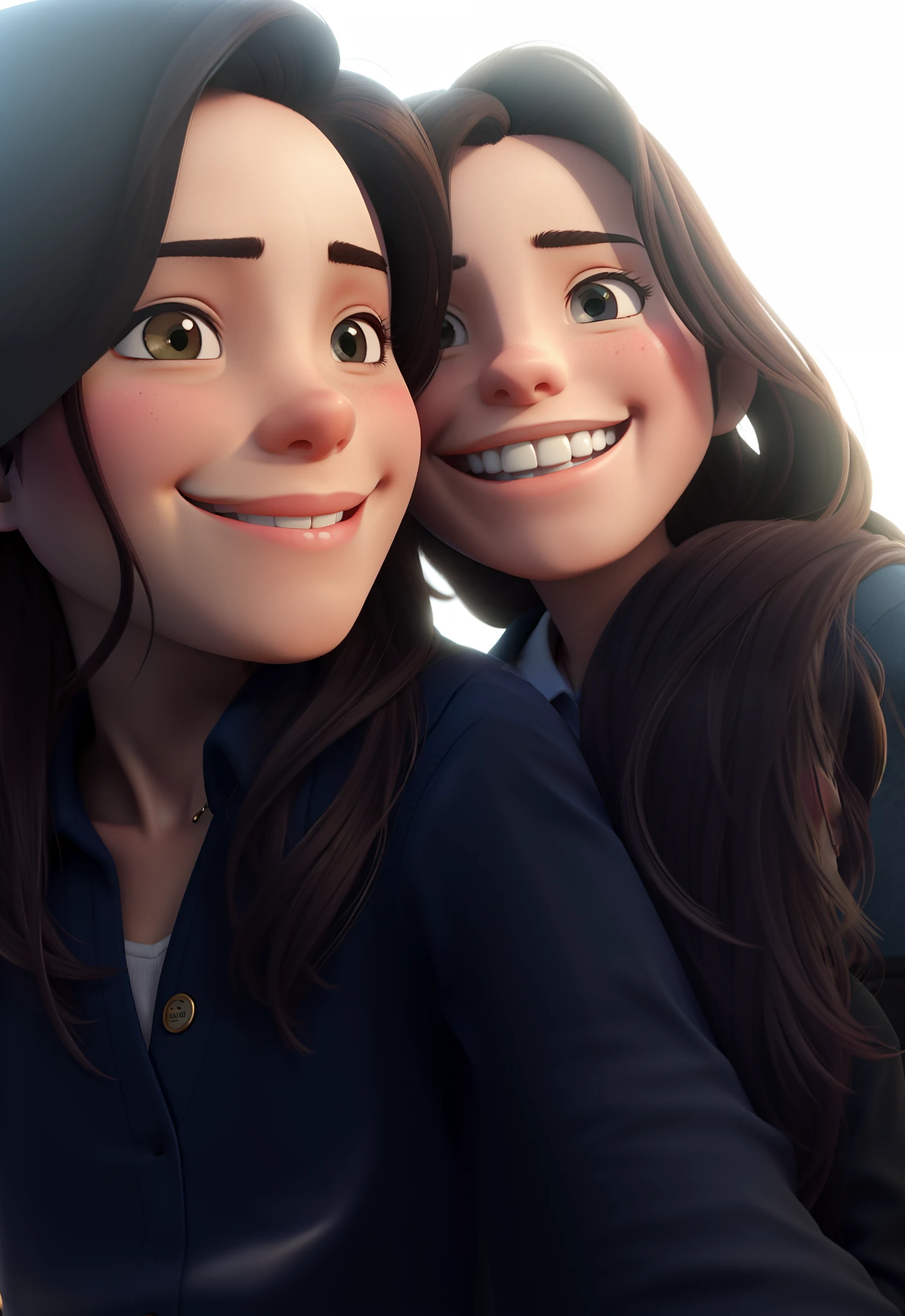Hugging couple smiling at a selfi