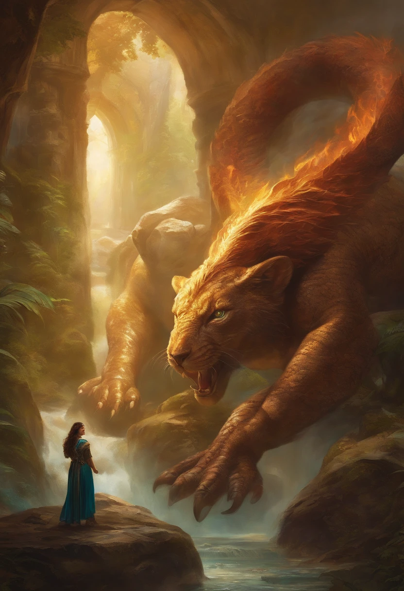 Give me a picture that represents knowledge, instinct and interdependence in the style of magic the gathering art