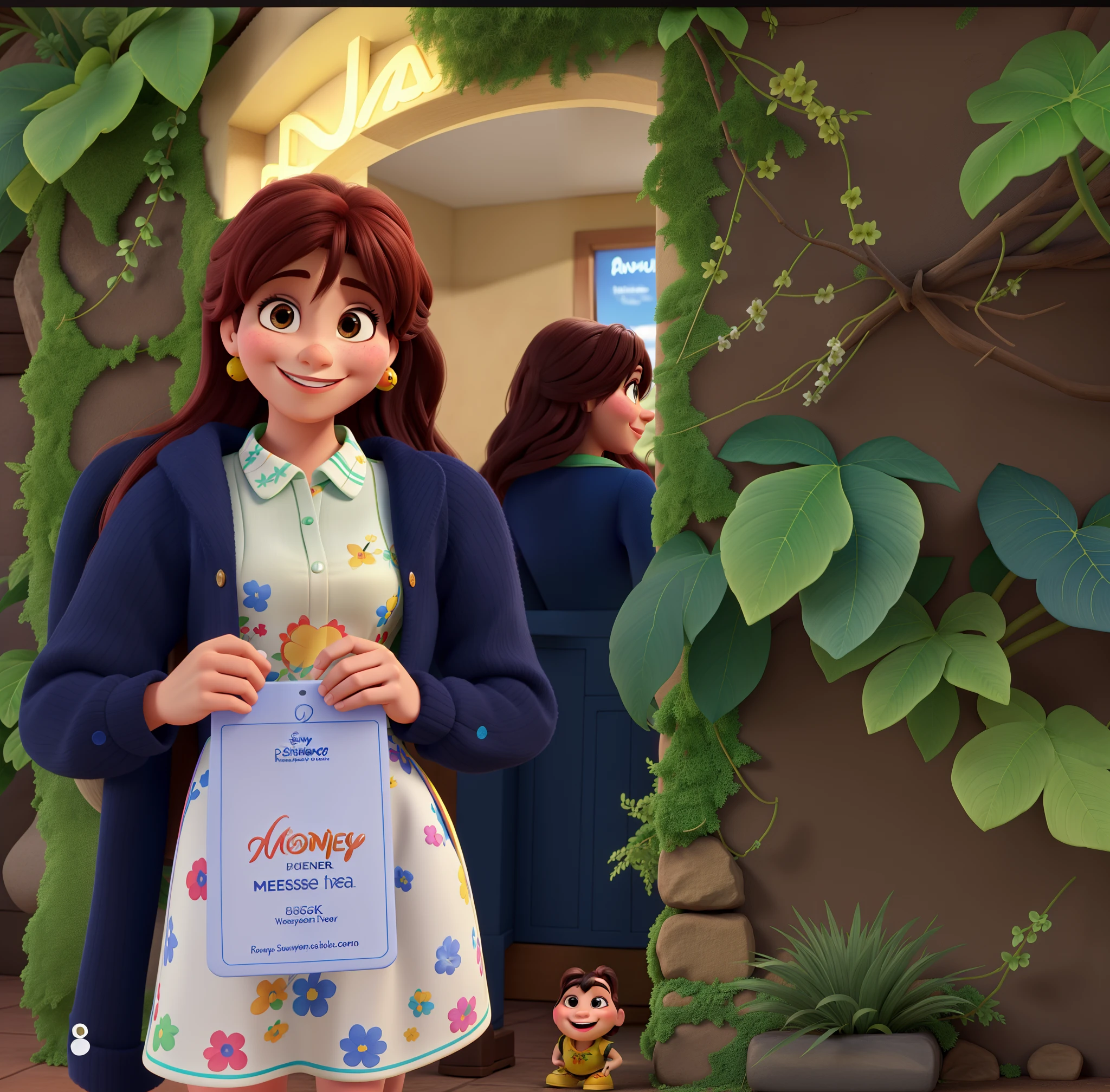 Mulher sorrindo estilo Disney pixar ,alta qualidade,melhor qualidade, 8k quality