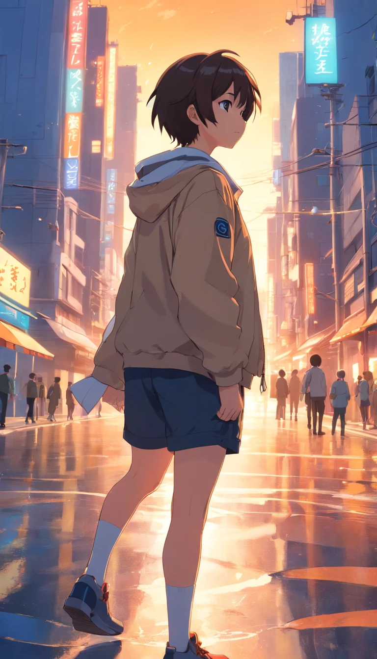obra prima、Adultos、30Uncle of the Generation、Flickers、testa、30 anos、Um cabelo escuro、Black jacket、black pants、camisetas brancas、Make a bang、Esticando a testa、Flickers、Olhos desenhados em detalhes、um bonito、Dentro da Cidade、starly sky、Mystical Light、dramatic light、Cinematic power、