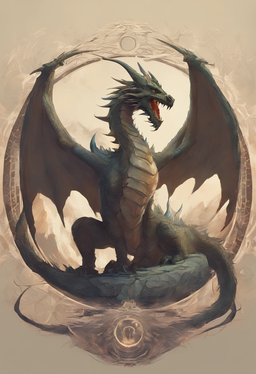 Create a dragon in the middle of a circle