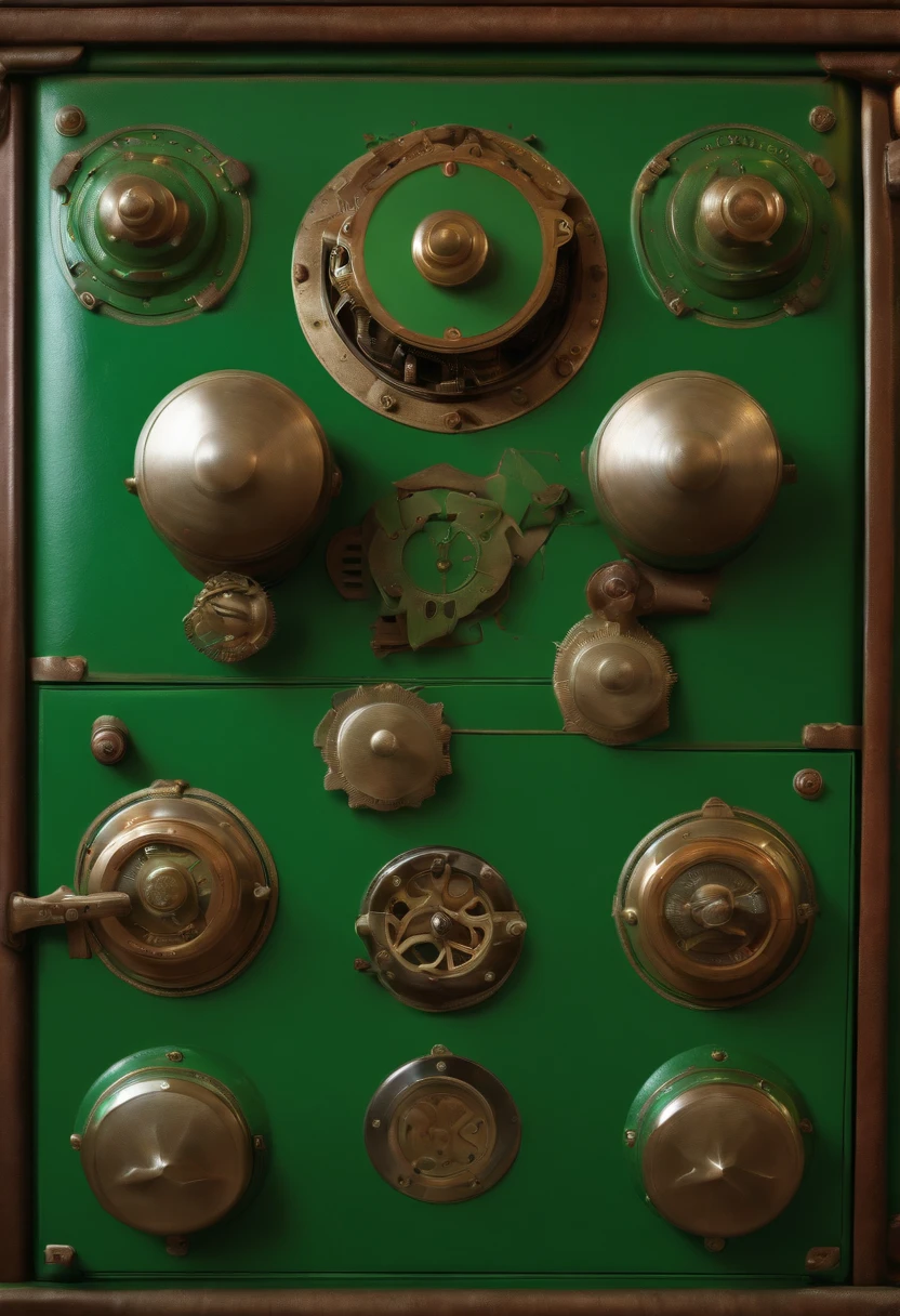 Closed Green Mechanical Trunk