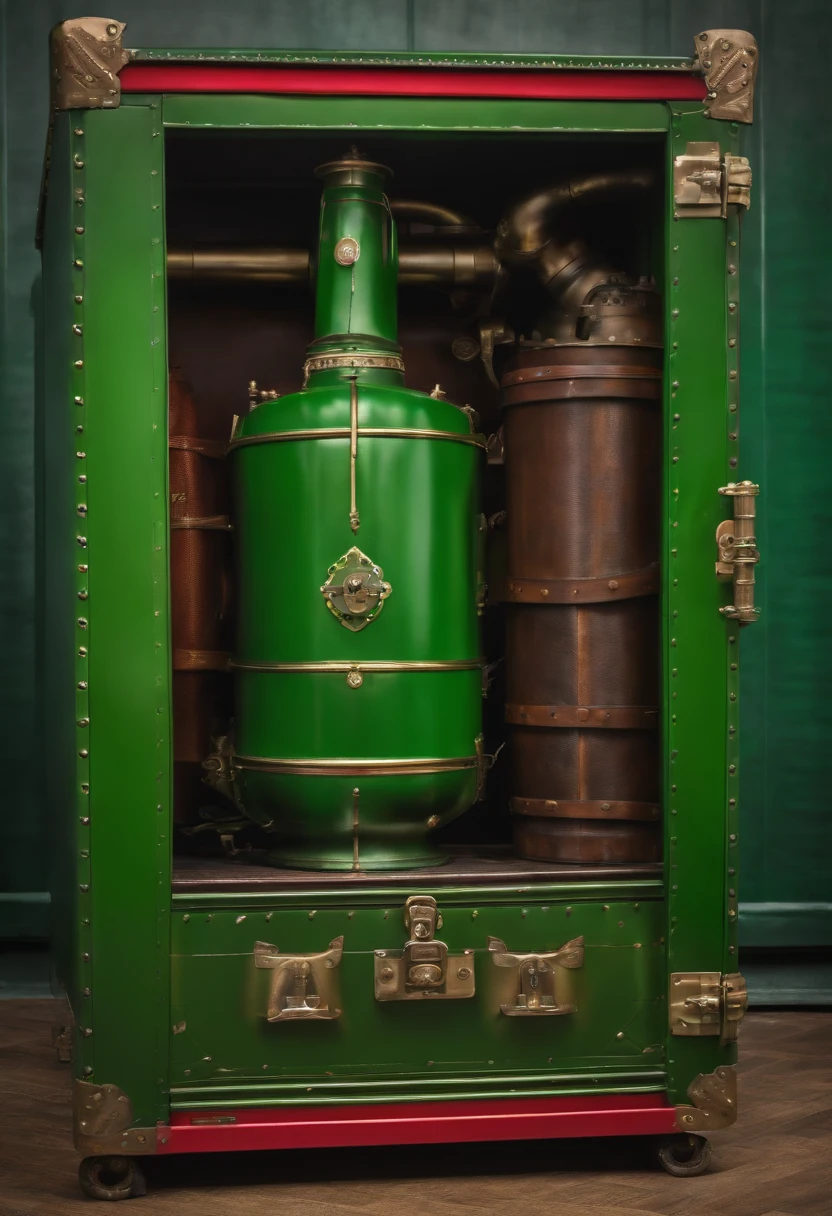 Closed Green Mechanical Trunk