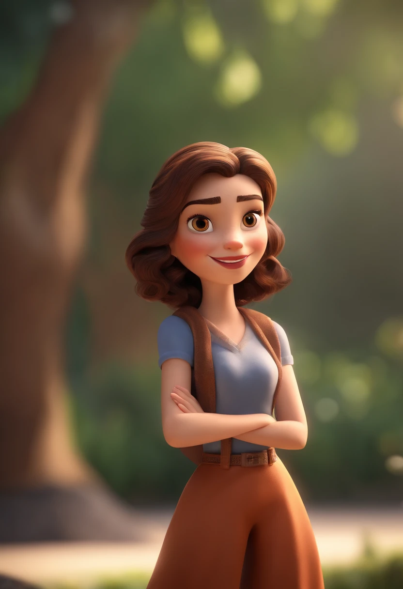 Personagem de desenho animado por Anne Hathaway, um personagem animado, Caractere estilizado, animation style rendering, 3D estilizado, Arnold Maya render, 3 d render stylized, toon render keyshot, Personagem 3D, Personagem 3D, 3d rendering stylized, 3 d character render, personagem de desenho animado, Personagens em close-up, Pose do personagem, (Estilo Pixar) (Master Parts:1.2) (Bokeh) (best quality) (skins detalhadas) (textura do detalhe) (8k) (argila) (Cinematic lighting) (foco nítido