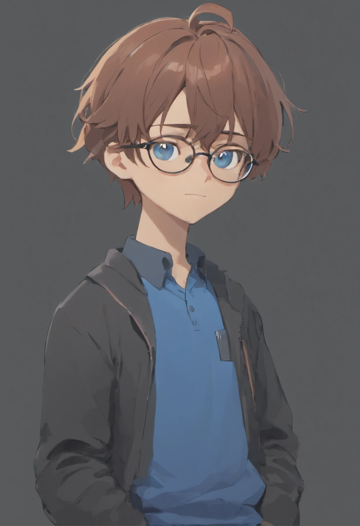 Cartoon character of a man wearing black glasses and a blue shirt, um personagem animado, Caractere estilizado, animation style rendering, 3D estilizado, Arnold Maya render, 3 d render stylized, toon render keyshot, Personagem 3D, Personagem 3D, 3d rendering stylized, 3 d character render, personagem de desenho animado, Personagem de close up, Pose de personagem, (Estilo Pixar) (master part:1.2) (Bokeh) (best quality) (pele detalhada) (textura detalhada) (8k) (argila) (Cinematic lighting) (foco nítido,Senta e vaza a parte superior do corpo