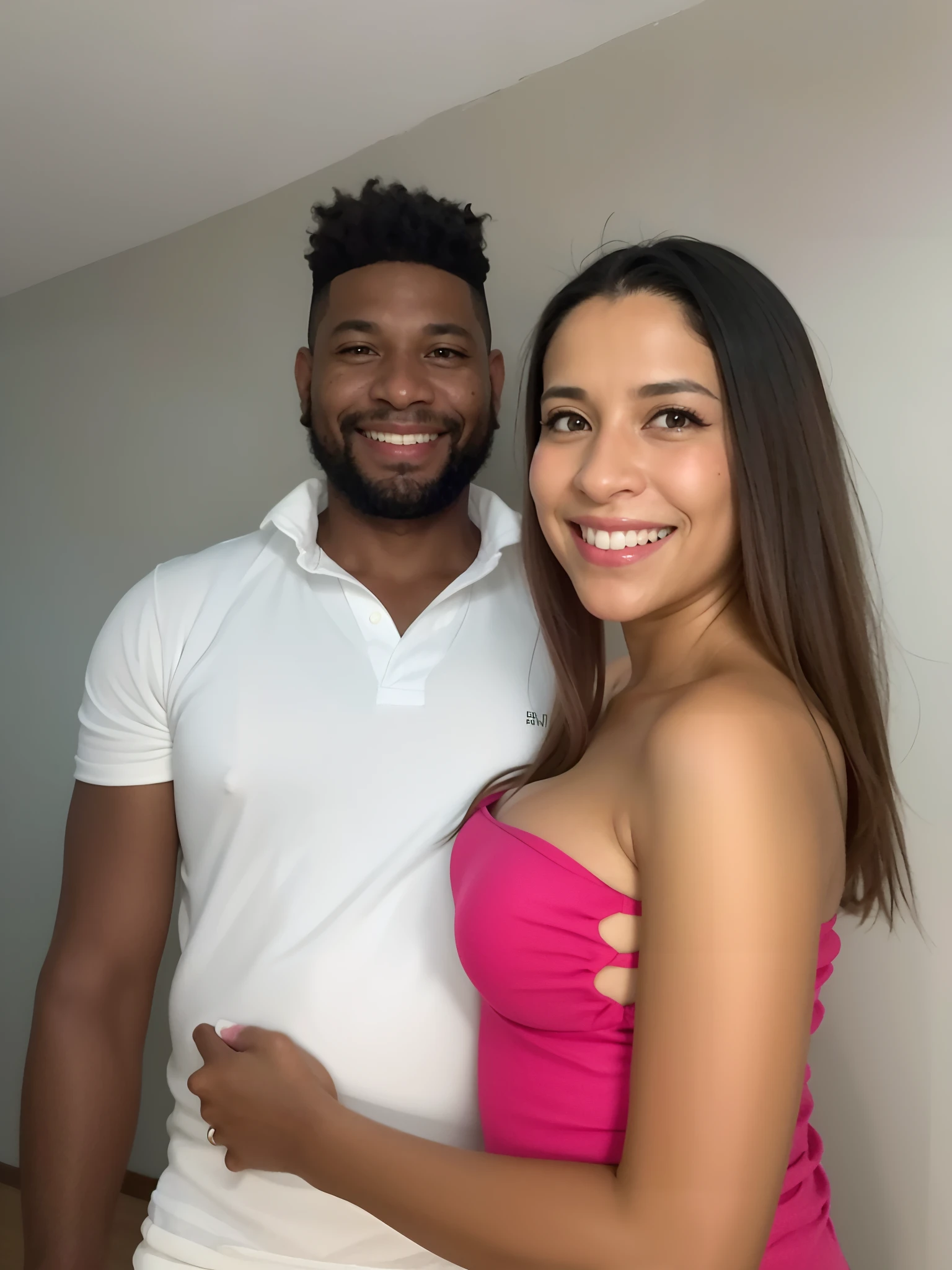 there is a man and woman posing for a picture together, Mulher de 30 anos de Cuba, imagem de perfil, Malika Favre, 1614572159, Directed by: Nandor Soldier, Lovely couple, casal sorridente, Karla Ortiz, both smiling for the camera, Casal feliz, Directed by: Willian Murai, par