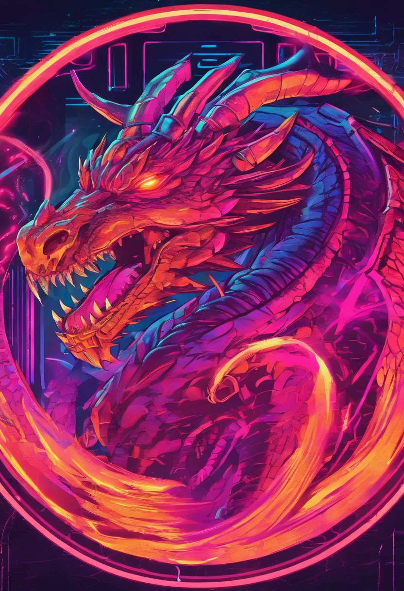 Create a dragon in the middle of a circle