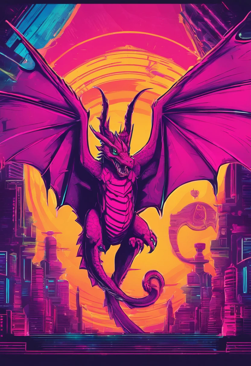 Create a dragon in the middle of a circle