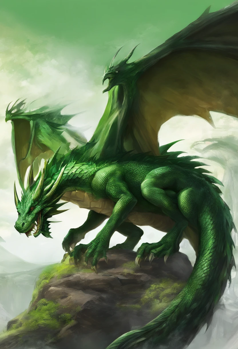 Create a logo with green dragon in the middle