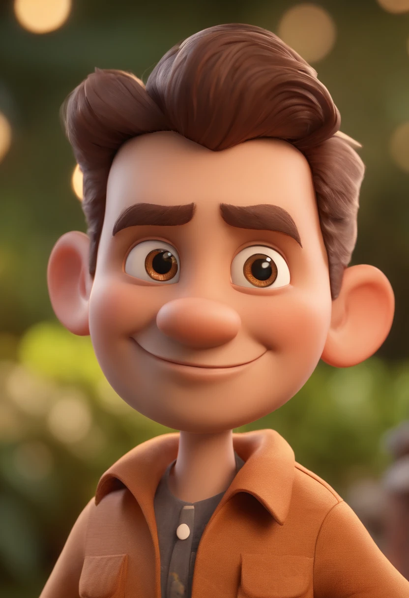 Personagem de desenho animado de um homem usando camisa azul, um personagem animado, Caractere estilizado, animation style rendering, 3D estilizado, Arnold Maya render, 3 d render stylized, toon render keyshot, Personagem 3D, Personagem 3D, 3d rendering stylized, 3 d character render, personagem de desenho animado, Personagem de close up, Pose de personagem, (Estilo Pixar) (master part:1.2) (Bokeh) (best quality) (pele detalhada) (textura detalhada) (8k) (argila) (Cinematic lighting) (foco nítido,Senta e vaza a parte superior do corpo