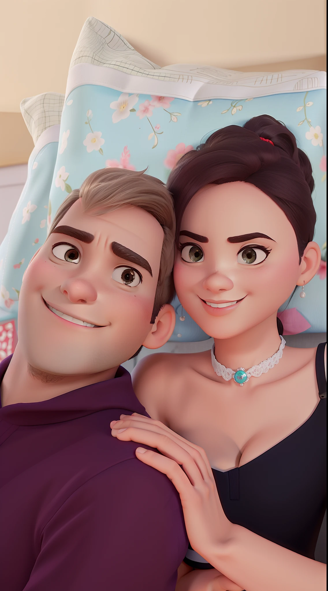 casal homem e mulher no estilo Disney Pixar, alta qualidade, melhor qualidade