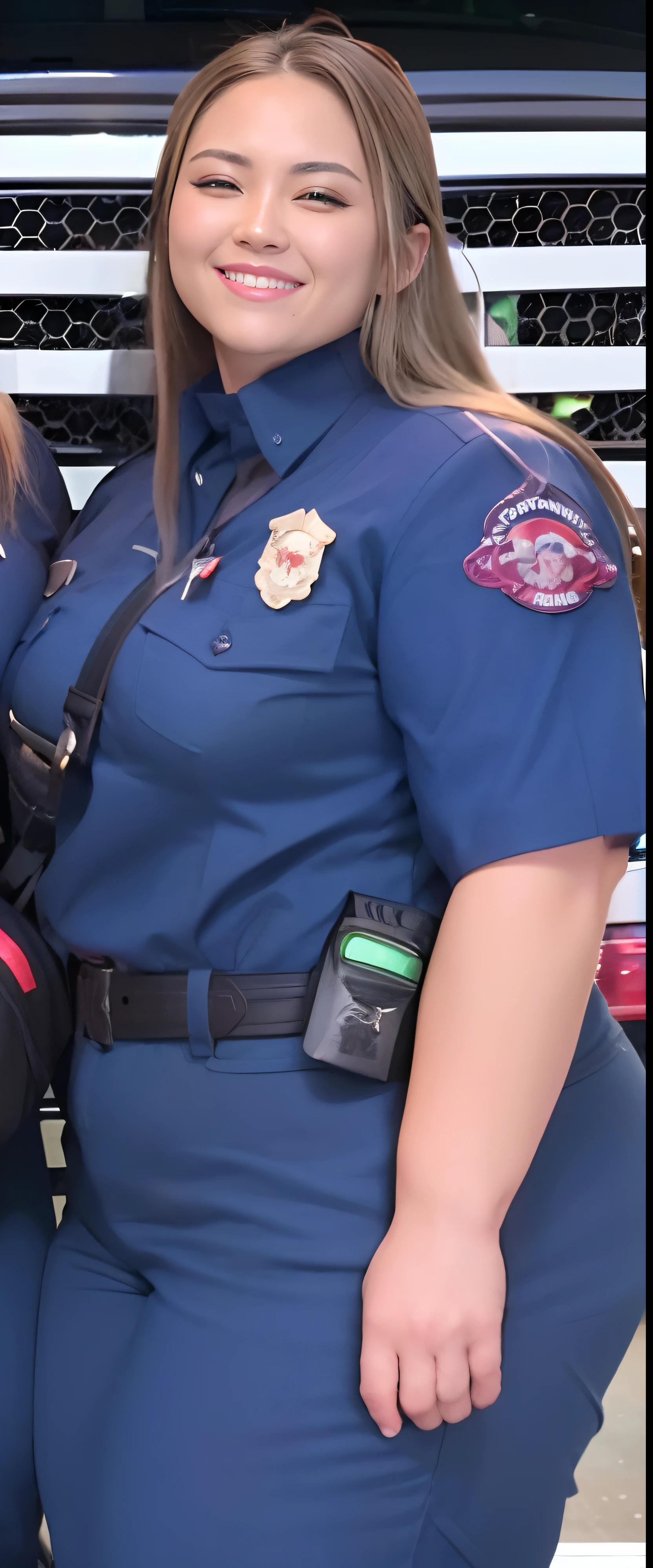 super resolution, professional lighting, d.va police officer holding up a "("404") red sign", narrow angle lens, slow shutter speed, simple composition