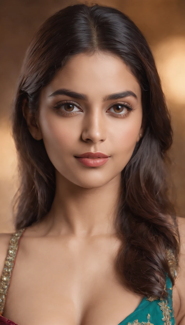 headshot, exotic girl, beautiful indian,(indian babe:1.1), looking at the viewer, bikini, shining skin, perfect lighting, the embodiment of grace and elegance, , nsfw, (Big Tits:1.3), clear curvy details, beautiful curves, detailed eyes, detailed pupil, Ultra Detailed, unity 8k wallpaper, ultra detailed, aesthetic, masterpiece, best quality, photorealistic