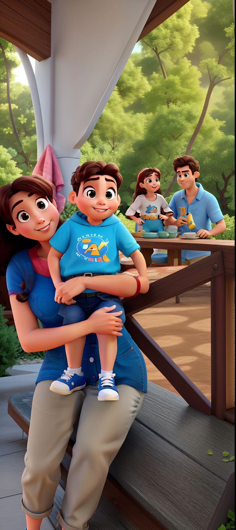 A Disney Pixar-style family, alta qualidade, melhor qualidade