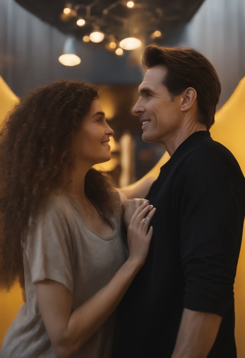 Um retrato frontal de um adolescente charmoso e alegre que se parece com Jim Carrey e Tom Cruise filho, Illuminated by soft yellow studio lighting, vestindo uma camiseta preta contra um fundo cinza, renderizado no estilo da Disney Pixar, Luminismo, arte por Carne Griffiths e Wadim Kashin arte conceitual, 4k resolution, fractal isometrics details bioluminescence , 3D-rendering, octan render, intrinsecamente detalhado , cinemactic, trend in artstation Isometric Centered hyperrealistic cover photo amazing color, Hand drawn , corajoso, mucha realista , hit definition , cinemactic, no papel, ethereal background, beleza abstrata,stand, Approaching perfection, forma pura, proportion Aurea, Minimalista, inacabado, arte conceitual, por Brian Froud e Carne Griffiths e Wadim Kashin e John William Waterhouse, detalhes intrincados, 8k post production, high resolution, hiperdetalhado, trending on ArtStation, foco nítido, Studio photo, detalhes intrincados, altamente detalhado, Directed by: Greg Rutkowski