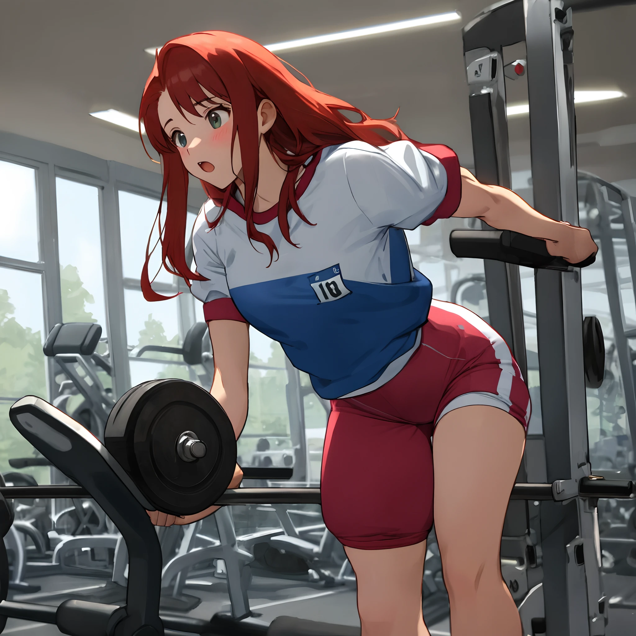 Redhead in the gym