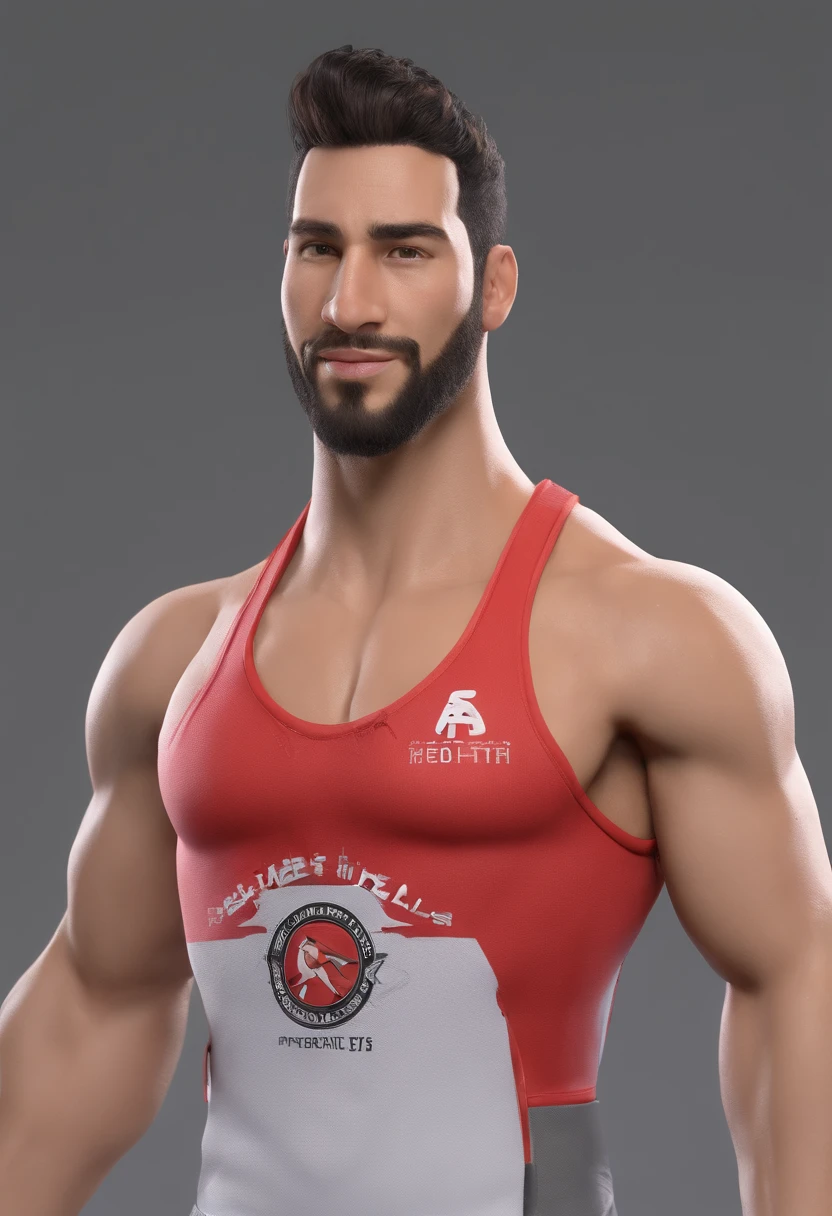Tall 30-year-old with athletic body, cor de pele branca queimado levemente do sol, cabelos pretos e ondulados com uma pequena franja para lado, sombrancelhas pretas e grossas camisa preta com colar fino em ouro e pingente de rosto de Jesus marca da camisa de jiu jitsu