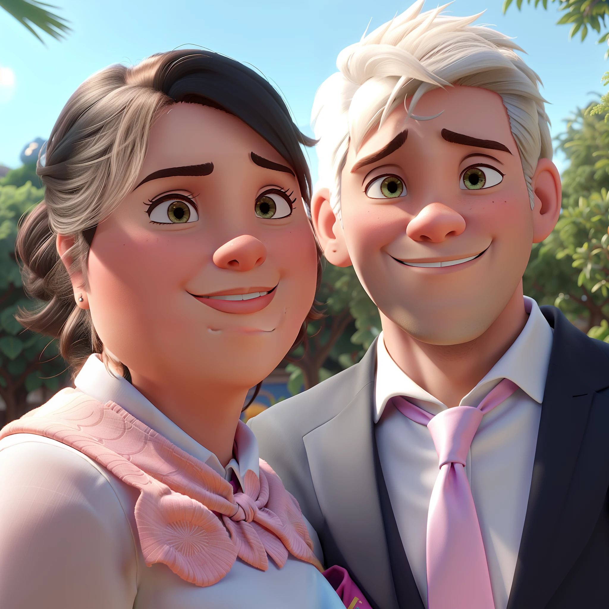 casal no estilo disney pixar, alta qualidade, melhor qualidade