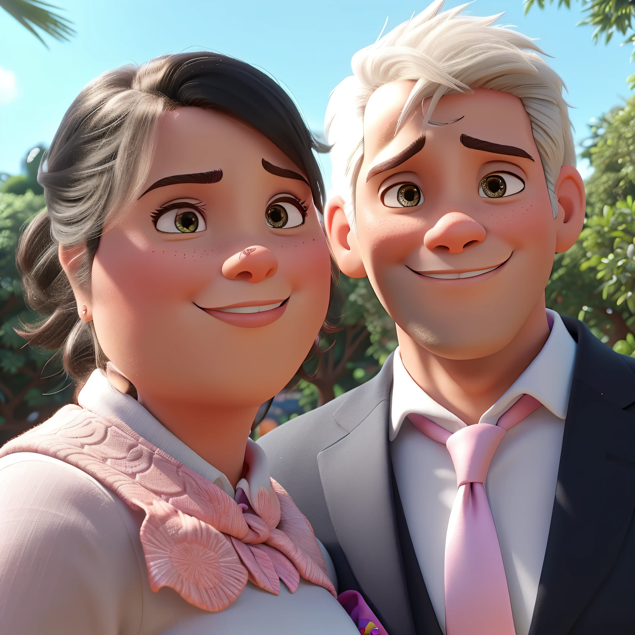 casal no estilo disney pixar, alta qualidade, melhor qualidade