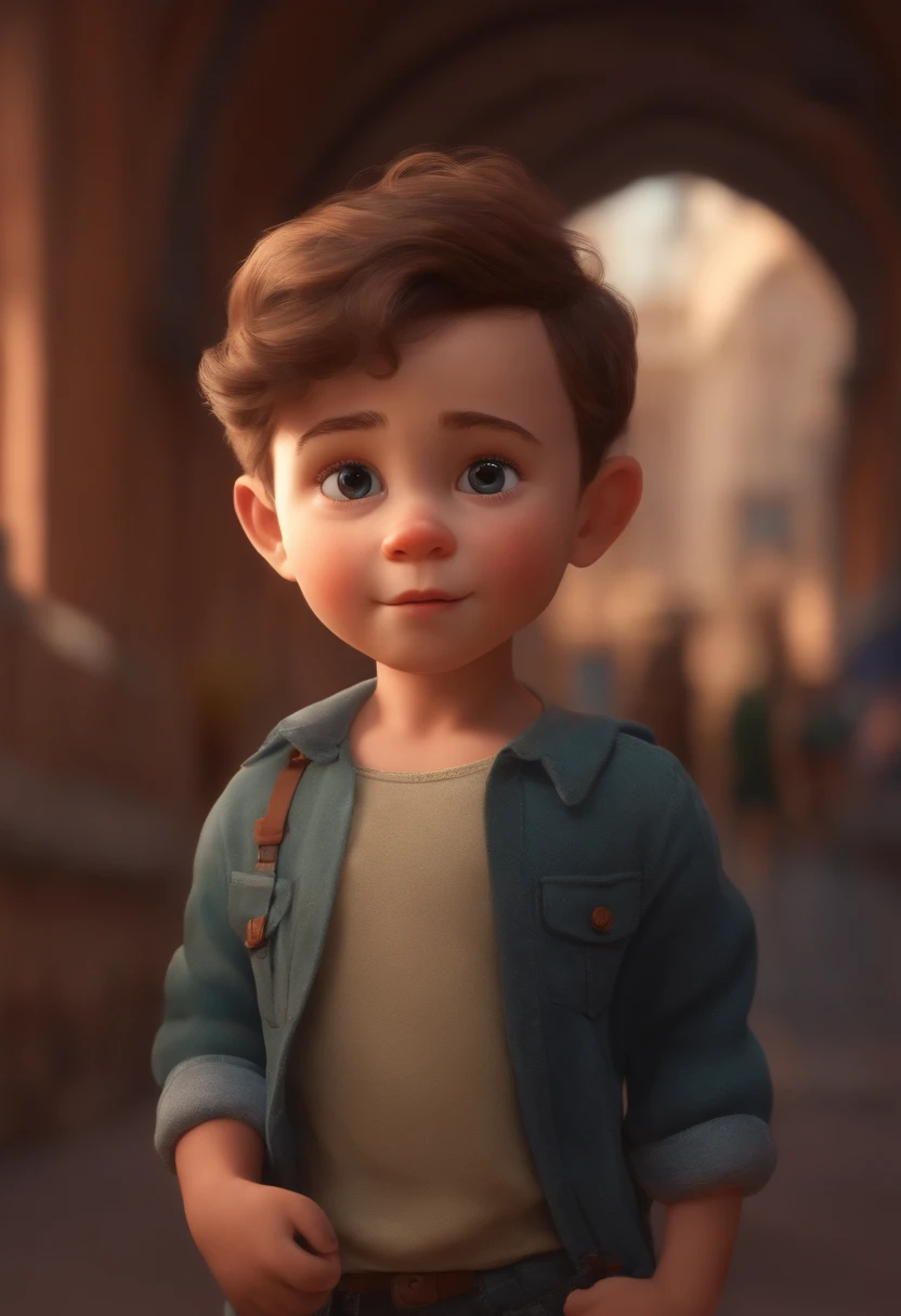 Image of a boy for a story in a YouTube video in Pixar format, He's the , inteligente, Caring and super charismatic.