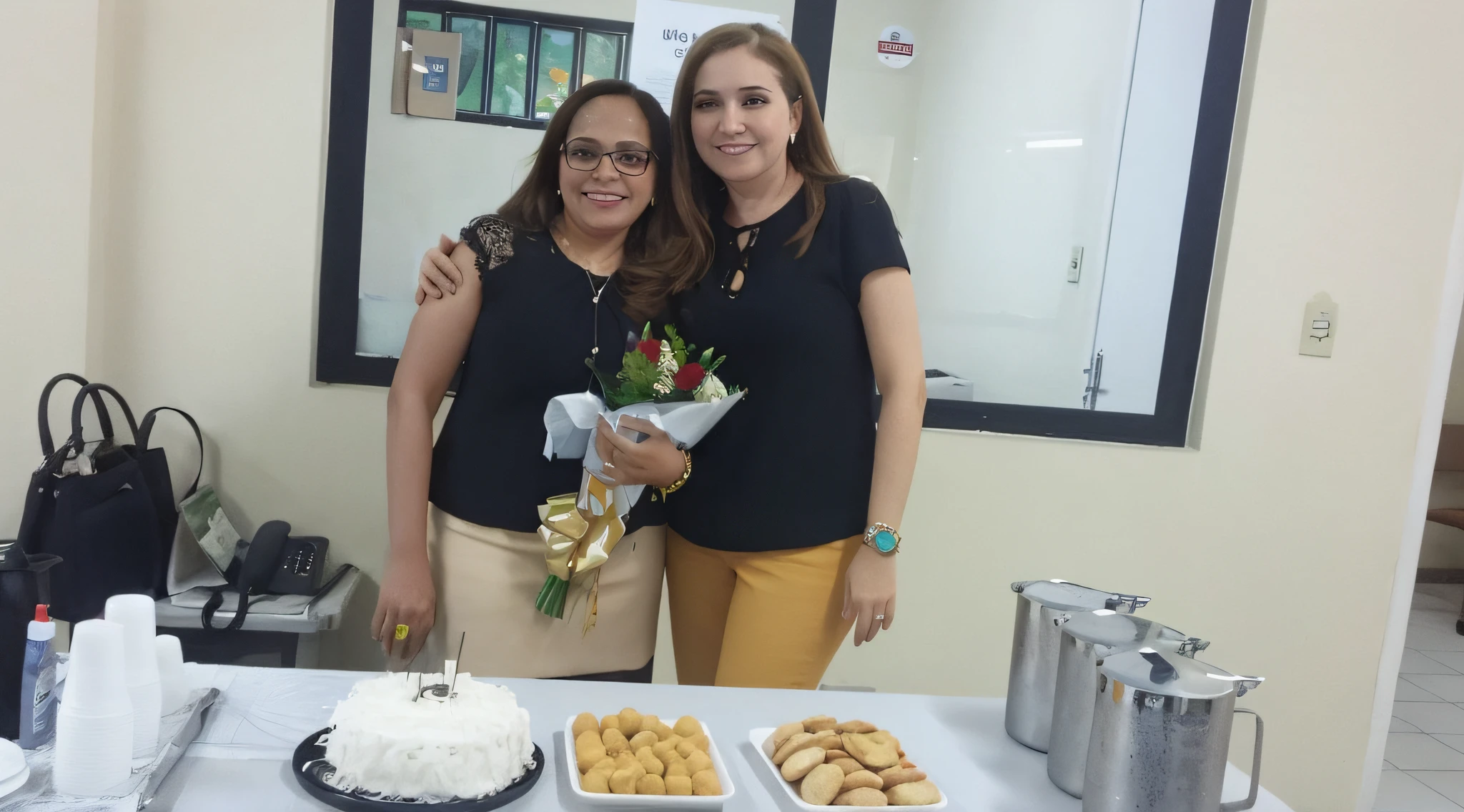 There are two women next to a table with food, coluna, Karla Ortiz, 3 5 year brazilian mother, Magda Torres Gurza, Jaqueline E, julia fuentes, seu madruga, Lorena Avarez, celebration, fernanda suarez, festival, Directed by: Nandor Soldier, happy birthday, Directed by: Veronica Ruiz de Velasco, enfeitado