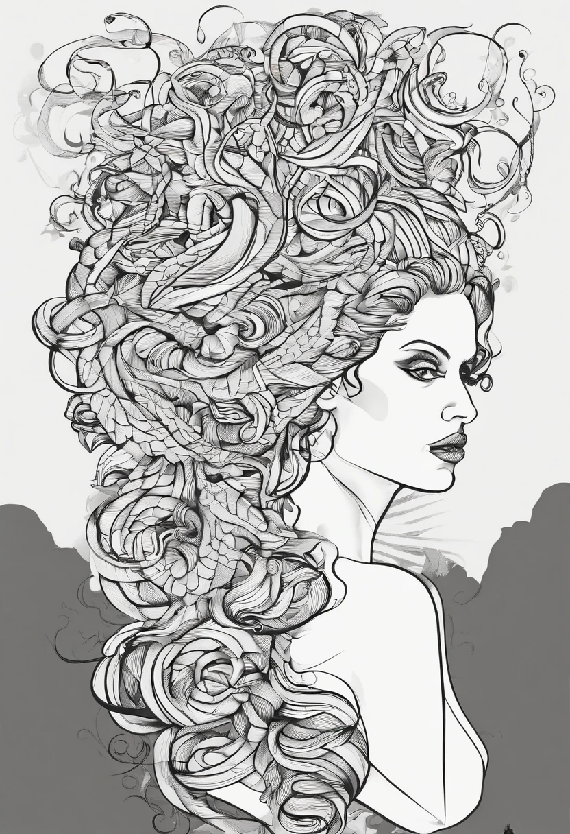medusa, estilo tatuagem, oldskull, gothic