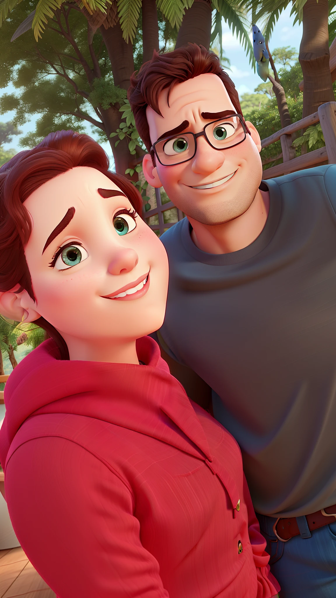 romantic couple, igual aos filmes Disney Pixar com a Img2Img