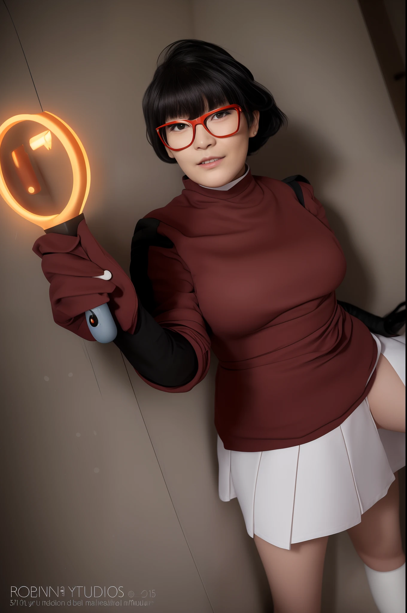 Il y a une femme qui tient une loupe à la main, Velma, Gordon Freeman: une femme, Tina Belcher, Tina Belcher en tant que personne réelle, traceur dans une robe moulante, Ayaka Cosplay, Apparence ringard, Pin-up de Tracer d’Overwatch, Cosplay publicitaire, Cosplay complet, inspiré par Akira Toriyama
